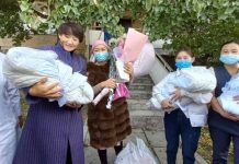 Айсулуу Тыныбекова пришла на выписку тройняшек, которых назвали в честь наших медалисток