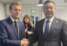 Садыр Жапаров встретился с президентом Франции Эммануэлем Макроном