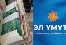 «Эл үмүтү» партиясынын шайлоо фондуна байланыштуу арыз түшө элек