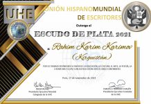 Латын Америка Жазуучуларынын Бүткүл дүйнөлүк бирикмеси кыргызстандык акынга сыйлык берди