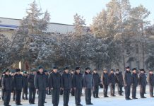 Талас шаарынын борбордук аянтында саптык кароо өткөрүлдү