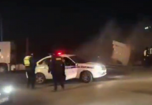 В Оше пьяный водитель протаранил патрульное авто и еще несколько машин. Милиции пришлось стрелять