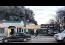 В Бишкеке очень крупный пожар. Видео