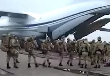 Кыргызстанские военные прибыли в Алматы