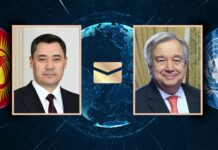 Антониу Гутерриш Садыр Жапаровду жана Кыргызстандын элин БУУнун мүчөлүгүндөгү отуз жылдыгы менен куттуктады