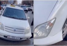 В Бишкеке под машиной провалился асфальт. ВИДЕО