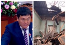 Депутат Жусупбек Коргонбай уулу дубалы ураган имаратты өткөрүп берген