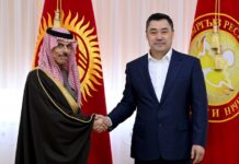 Садыр Жапаров Сауд Аравия Королдугунун тышкы иштер министрин кабыл алды