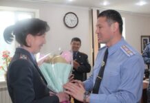 Талас ОИИБи милициянын полковниги Мадинова Назгулду ардактуу эс алууга узатты