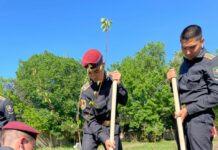 Болочоктогу милиция кызматкерлери балдар үйүндө бак отургузушту