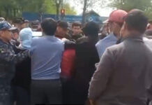 Митинг в Ленинском. Между жителями и милиционерами произошла потасовка