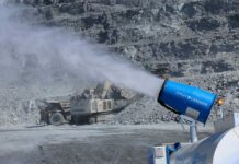 На руднике «Кумтор» заработала «водяная пушка» для пылеподавления