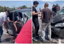 Момент ДТП на ул. Л.Толстого в Бишкеке попал на видео