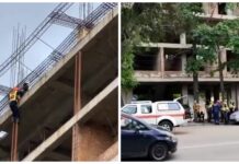 Девушка пыталась спрыгнуть с 9-го этажа недостроя в Бишкеке. ВИДЕО