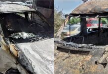 В Бишкеке на штрафстоянке ГУОБДД сгорели 4 машины. ФОТО