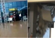 ВИДЕО. Аэропорт Оша затопило и внутри, и снаружи