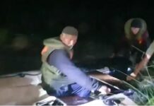 В Сузаке фермер сутки провел на островке посреди реки. Видео спасения