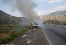 Баткенде унаа толугу менен күйүп кетти