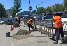 В Бишкеке расширили проезжую часть возле рынка «Мадина»