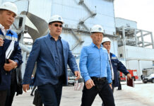 Садыр Жапаров Камбар-Ата-1 ГЭСинин курулушунун башталышына катышат