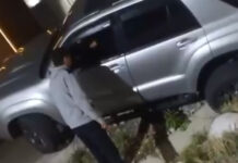 В микрорайоне «Джал» водитель внедорожника влетел в арык. ВИДЕО