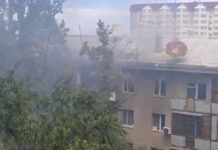 В Бишкеке милиционер вытащил из горящей квартиры мать с ребенком