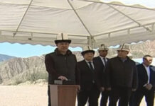 Садыр Жапаров дал старт началу строительства Камбар-Атинской ГЭС-1