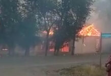В Беловодском сгорела школа. ВИДЕО