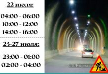 В тоннеле им. Кольбаева с 22 по 27 июля будет ограничено движение