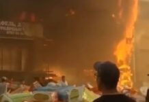 В ТЦ «Таатан» в Бишкеке крупный пожар