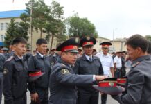 Нарын шаарындагы Т.Усубалиев атындагы борбордук аянтында саптык кароо болду