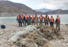 Из Орто-Токойского водохранилища извлекли 1,5 тысячи метров браконьерских сетей