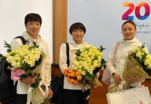 В аэропорту «Манас» торжественно встретили наших победительниц Исламских игр