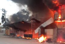 В Кочкор-Ате сгорел магазин шин и станции вулканизации