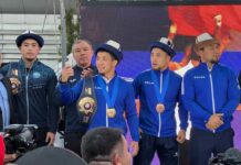 Кыргызстан Сербиядан жеңишке жеткен балбандарын тосуп алды