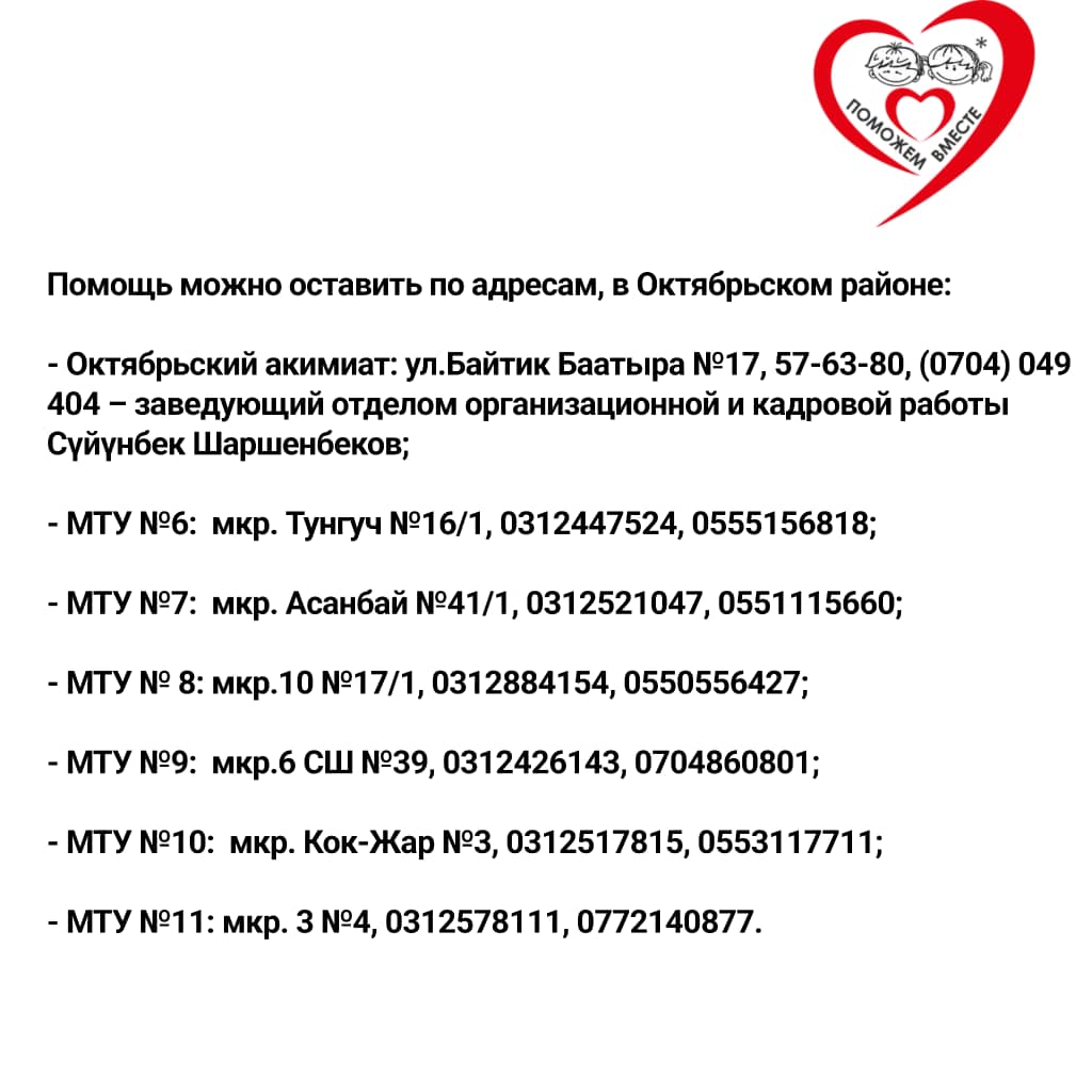 f65a78c7 d3e3 489a a6be 7a25c7746035 Адреса и контакты пунктов сбора гумпомощи баткенцам в Бишкеке