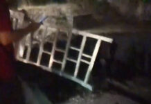 В Бишкеке легковушка упала с моста. ВИДЕО