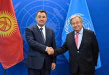 Садыр Жапаров встретился с генсеком ООН Антониу Гутерришем