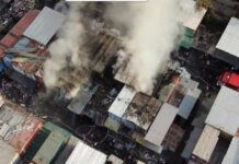 На «Кудайбергене» сгорели 20 двухэтажных контейнеров. ВИДЕО