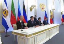 В Кремле состоялось подписание договоров о вступлении новых территорий в состав России