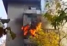 В результате пожара в 8-м мкрн Бишкека пострадали 6 квартир