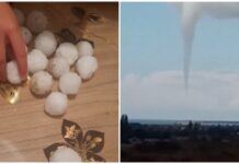 Смерч и град размером с яйцо: погода на Иссык-Куле удивляет. ВИДЕО