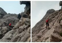 Ала-Арчада эки асканын ортосунда калган адам куткарылды