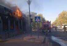 Пожар в кафе Galaxy в Бишкеке локализован. ФОТО