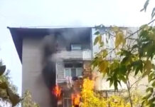 Көп кабаттуу үйдөн өрт чыгып, 4 батир күйдү