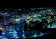 Видео: невероятно красивый ночной Бишкек с высоты птичьего полета