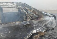 В Кадамджае на дороге взорвалась машина гражданина Узбекистана