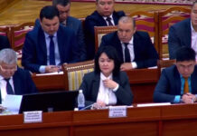 Төрага министр Кутмановага: “Сиз баяндаманы орус тилинде жасоону кимден сурадыңыз, кыргыз тилинде жасаңыз”