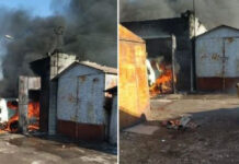 В 12-м микрорайоне сгорел гараж с авто «Lexus 570»