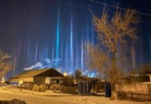 ФОТО. В Казахстане запечатлели необычное природное явление — «морозные столбы»
